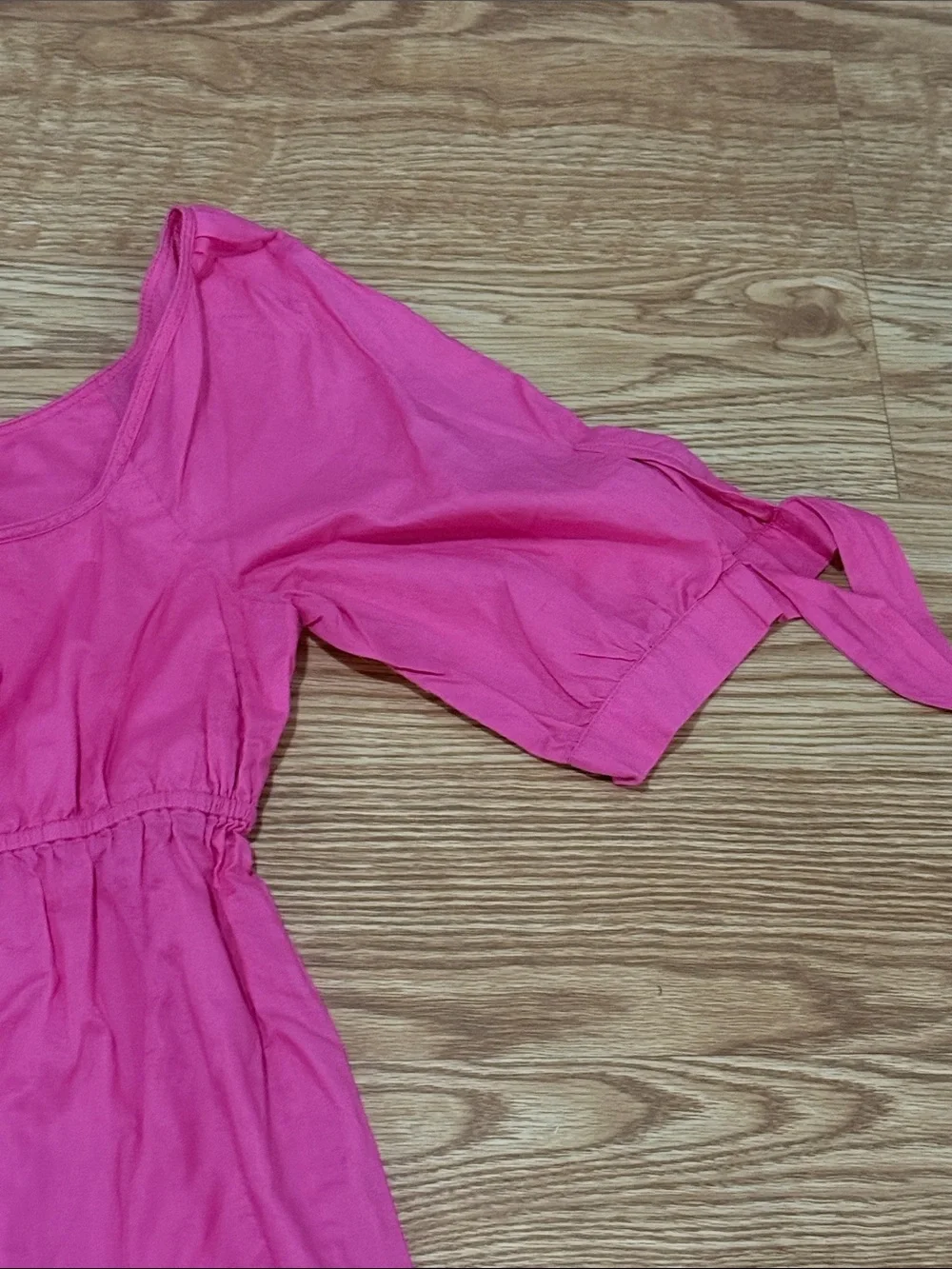 Lilly Pulitzer Vintage White Label Bright Pink Puff-Sleeve Empire Blouse